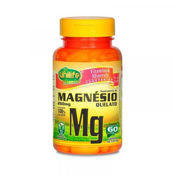 Magnésio Quelato - 60 Cápsulas - Unilife