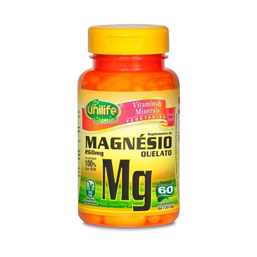 Magnésio Quelato - 60 Cápsulas - Unilife