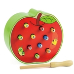Magnetic Catching jogo de correspond¨ºncia Insects come Apple Beb¨º infantil de madeira