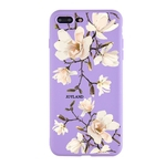 Magnolia branco Candy Purple Flexível Protetor Soft Para Iphone Caso
