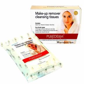 Make-Up Remover Cleansing Tissues Purederm - Demaquilante 20 Unidades