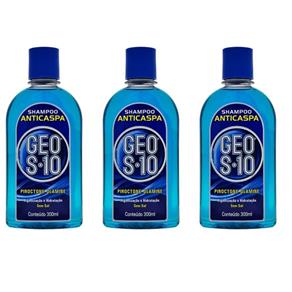 Makrofarma Geo S-10 Shampoo Anticaspa 300ml - Kit com 03