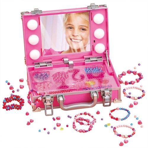 Maleta Camarim Porta Miçangas Barbie com Luzes 7432-5 Fun