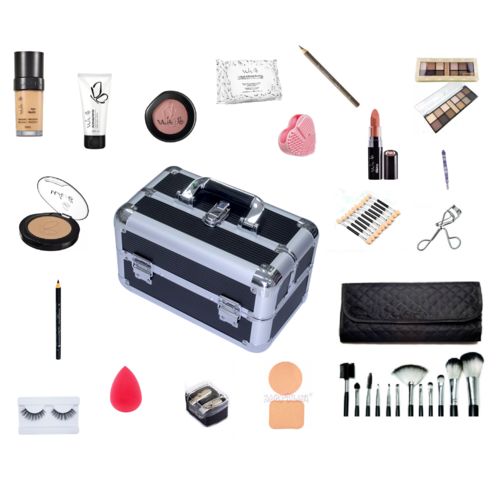 Maleta de maquiagem com kit Vult completa 4 gavetas