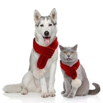 Malha Dog Scarf Collar presentes lenço Pet filhote de cachorro Gato do inverno Neck Warmer para o Ano Novo 2019 cão acessórios natal
