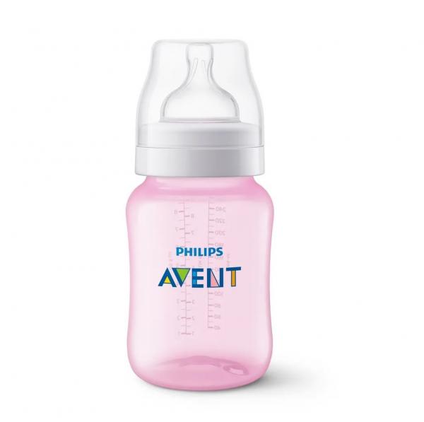 Mamadeira Clássica PP Rosa 260ML (1m+) - Philips Avent
