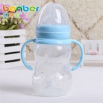 Mamadeira do bebê Infantil Copo Recém-nascido Crianças Aprendem a Beber Alça Garrafa Crianças Suco De Palha Automático Água 210 ml