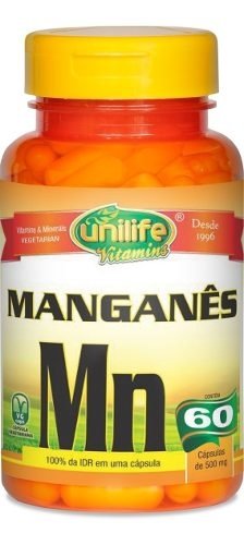 Manganês Quelato 60 Cápsulas 500Mg Unilife Vitamins (Sem Sabor)