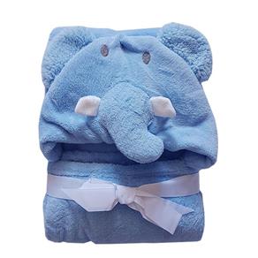 Manta de Microfibra Baby Jolitex com Capuz de Elefante Azul - Azul Claro