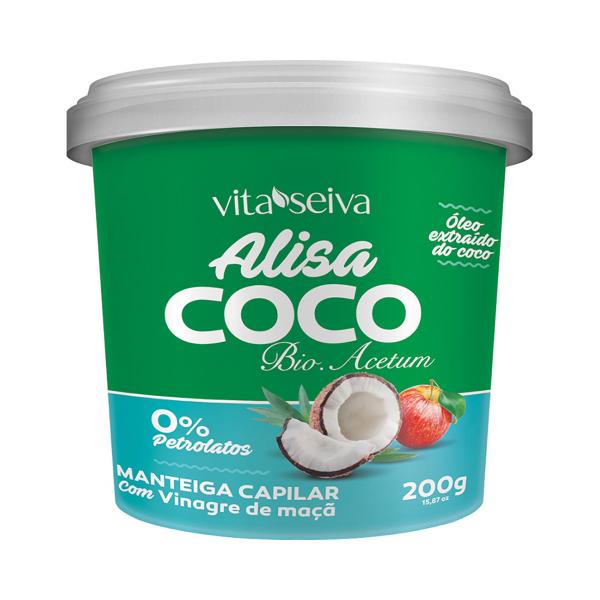 Manteiga Capilar Vita Seiva Alisa Coco - C Vinagre Maçã 200g
