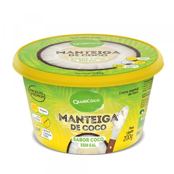 Manteiga de Coco Sabor Coco Sem Sal Qualicôco 200g - Qualicoco