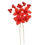 Mantilha Red Beads Cabelo Flores da noiva Banda Crown Headwear Para Mulheres