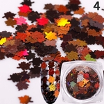 Maple Leaf metálico em pó Glitter Nail Design Nail Polimento Manicure Bling