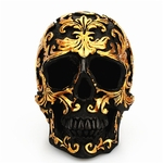 Maquiagem Black & Gold Figura Skulls vestida de Rose Art ouro e fontes do partido