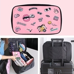 Maquiagem mulheres dos desenhos animados Bag Cosmetic armazenamento caso Handle viagem Organizer