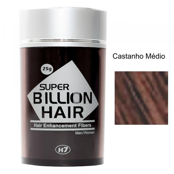 Maquiagem para Calvície - Super Billion Hair - 25g Cor:Castanho Medio