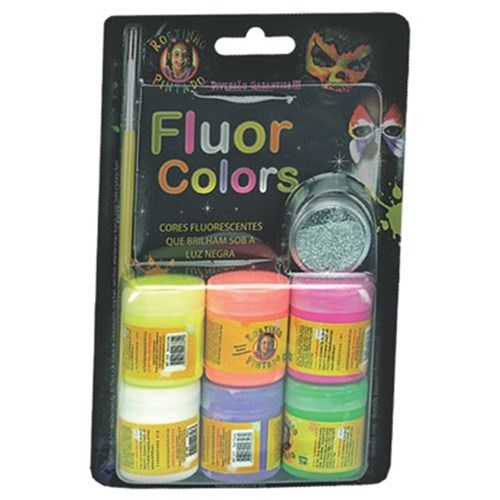 Maquiagem Tinta Líquida Fluorescente - 06 Cores 15 Ml, 01 Gliter e 01