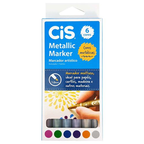 Marcador Artístico 6 Cores Metallic Marker Cis 1028913