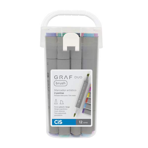 Marcador Cis Graf Duo Brush com 12 Unidades