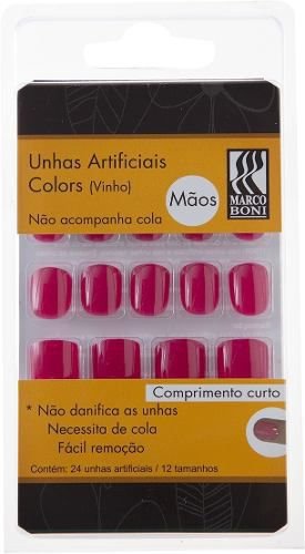 Marco Boni 1861 Colors Unhas Postiças Curta Vinho (Kit C/03)
