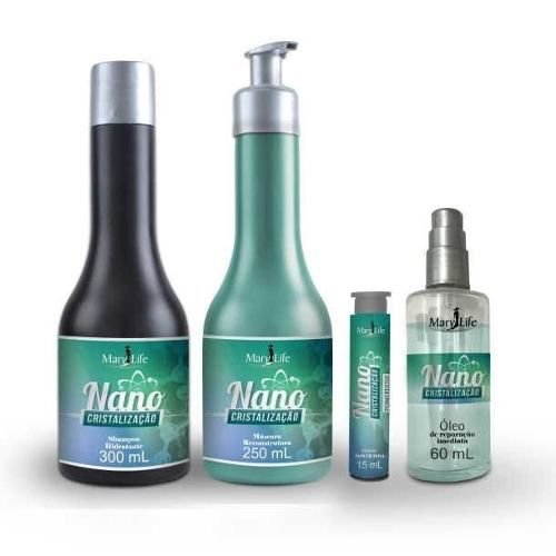 Mary Life Kit Nano Cristalização Shampoo + Máscara + Reparador + Ampola (Kit C/12)