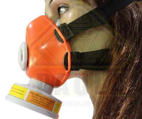 Máscara 1/4 Facial com Filtro Vo/ga Plastcor - para Cabelereira,cheiro Forte, Produto Químico - Plasticor