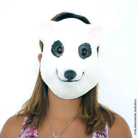 Máscara Animais Urso Branco Inf. P.V.C