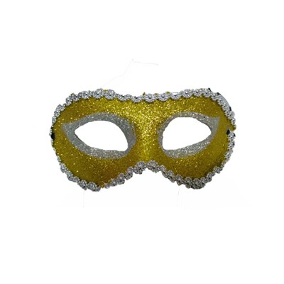 Máscara Baile Purpurinada - Cor Dourada - Unidade