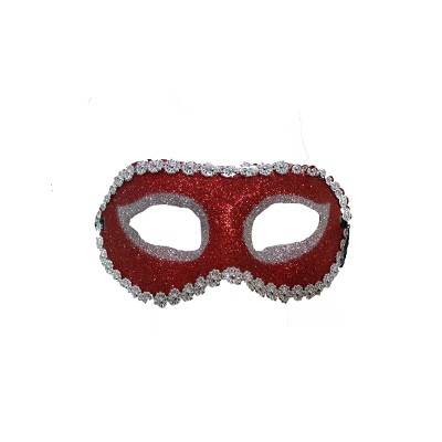 Máscara Baile Purpurinada - Cor Vermelha - Unidade