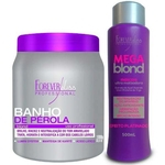 Mascara Banho De Pérola 1kg + Mega Blond 500ml - Forever Liss