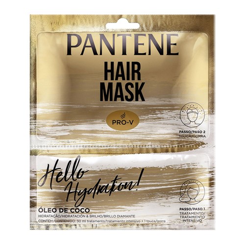 Máscara Capilar Pantene Hair Mask Hidratação Sachê 30ml + 1 Touca