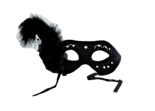 Mascara Carnaval com Plumas Preto