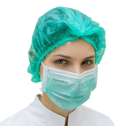 Mascara Cirúrgica Descartável Verde com Elástico 50 Unidades Protdesc