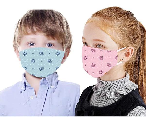 Mascara Cirúrgica Reutilizável Kit 10 Unidades Infantil 5 meninas 5 meninos Coroas Mamãe Cheguei