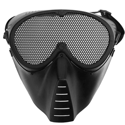 Máscara com Oculos de Proteção P/ Airsoft - Hy-002bk