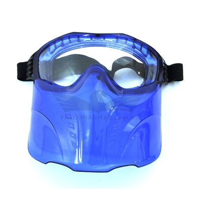 Máscara com Oculos de Proteção P/ Airsoft Super Safety 9+pf - Azul