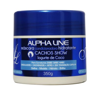 Máscara Condicionadora Hidratante Cachos Show Iogurte de Coco 350g - Alpha Line