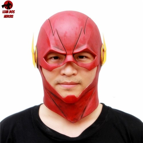 Máscara Cosplay Flash Liga da Justiça Filme Realista Latex Capuz