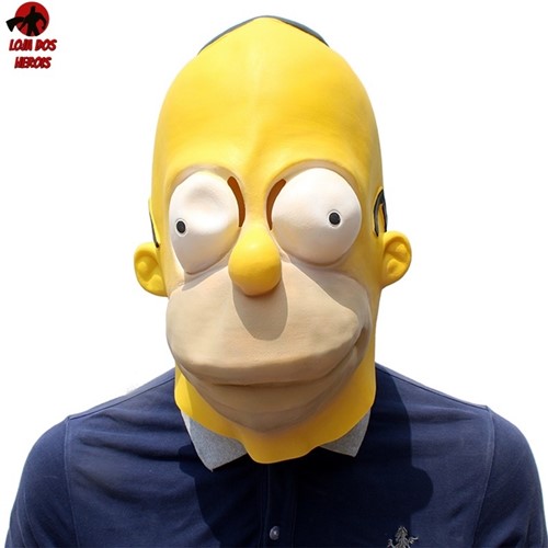 Máscara Cosplay Homer Simpson os Simpsons Desenho Realista Latex Capuz