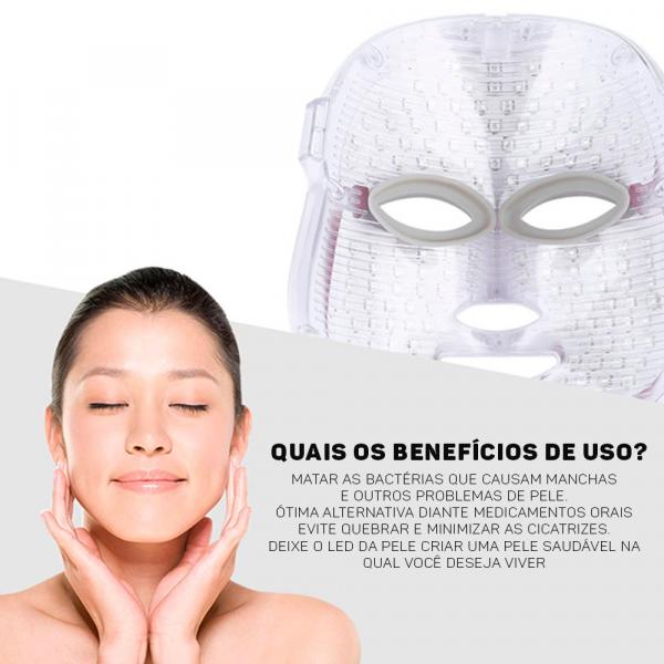 Máscara de Beleza Elétrica LED Limpeza de Pele Previne Acne - Beauty Instruments
