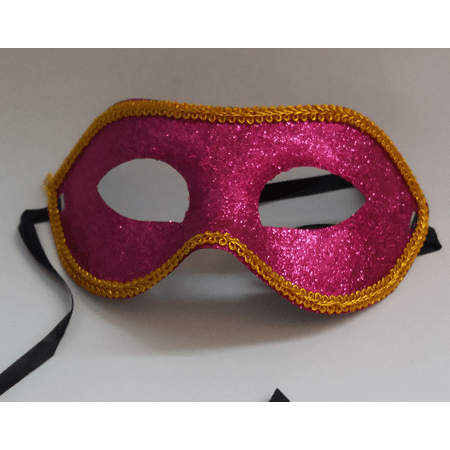 Máscara de Carnaval com Glitter Pink - Unidade