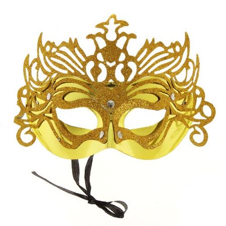 Máscara de Carnaval Veneziana Dourada - Unidade