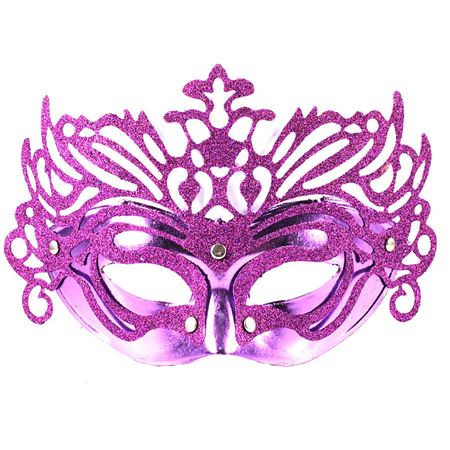 Máscara de Carnaval Veneziana Roxa - Unidade