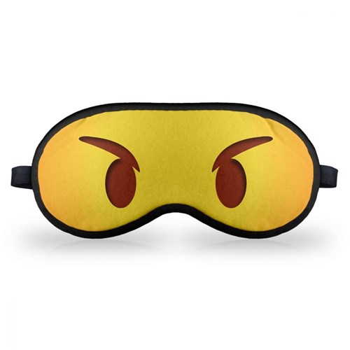Máscara de Dormir Geek10 Emoticon Emoji Bravinho Amarela