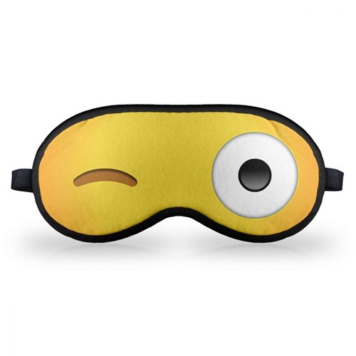 Máscara de Dormir Geek10 Emoticon Emoji Piscadinha Amarela