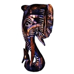 Mascara de elefante em madeira natural
