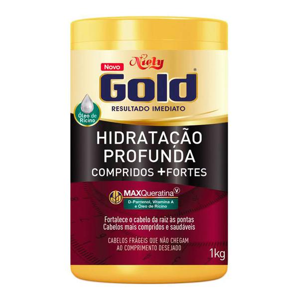 Máscara de Hidratação Profunda Niely Gold Compridos + Fortes 1Kg