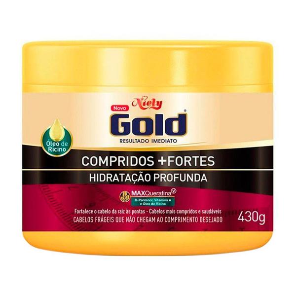 Máscara de Hidratação Profunda Niely Gold Compridos + Fortes 430g