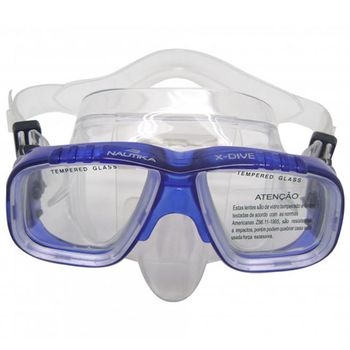 Máscara de Mergulho X-Dive Plástico Abs Lente de Vidro NTK