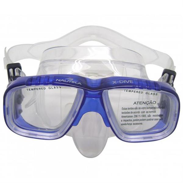 Máscara de Mergulho X-Dive Plástico Abs Lente de Vidro Ntk